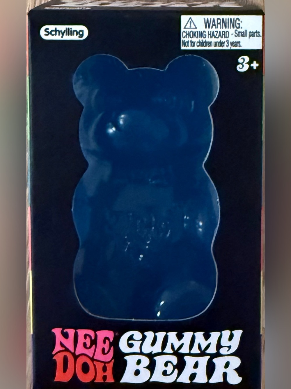 SCHYLLING NEEDOH Authentic Blue Solid Squeeze Toy Gummy Bear. New/Unopened Box